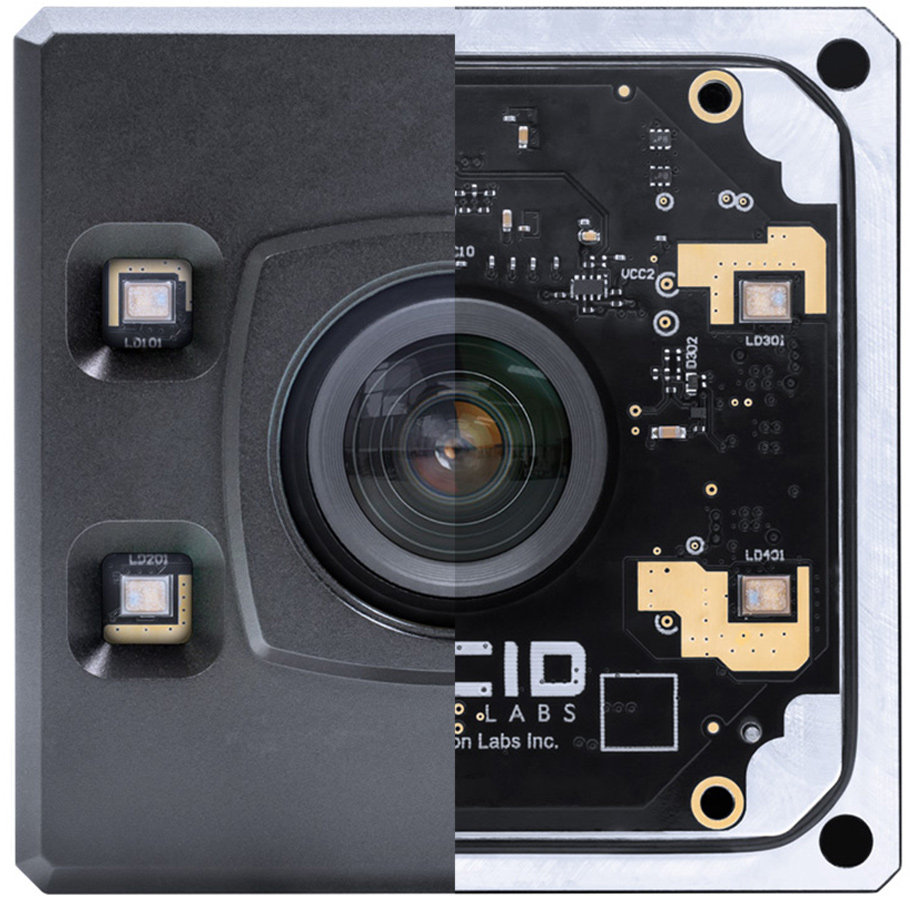 Helios2 정면의 VCSEL 광원